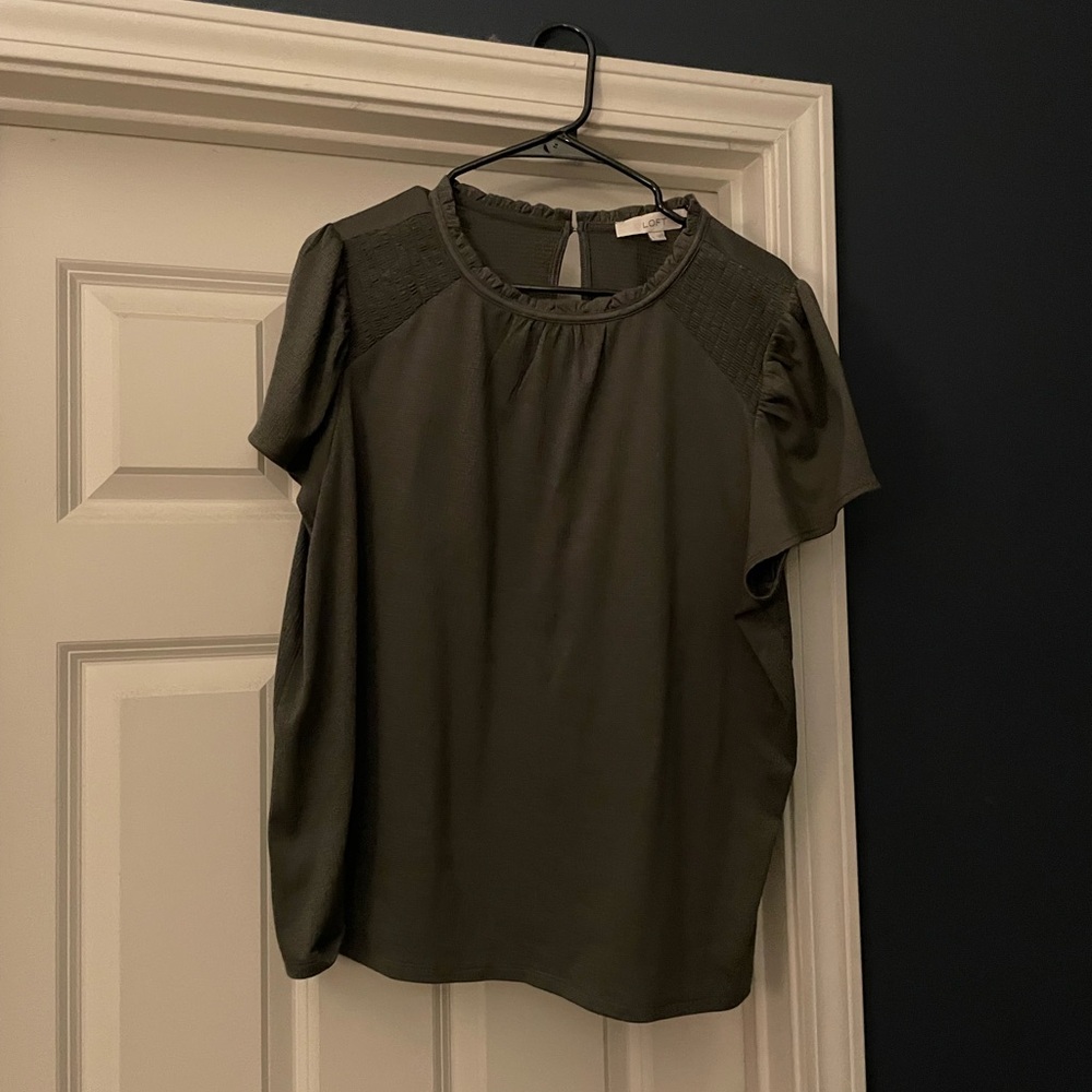 LOFT Women's Olive Green Top